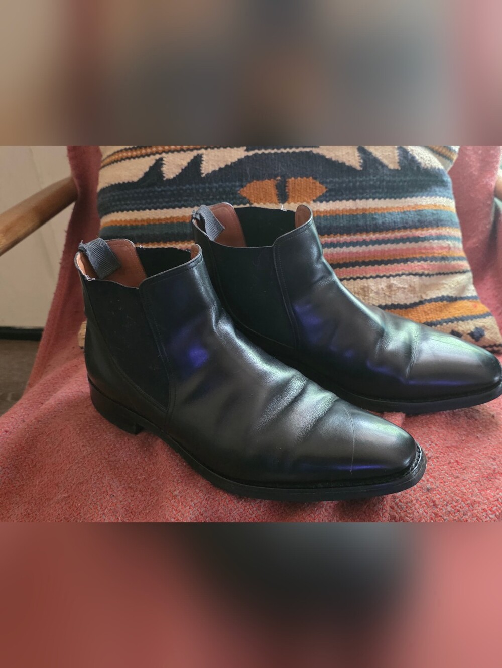 John Lobb Black Chelsea Boots With Dainite Added sole.